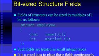 1705 C programming Bit Sized Structure Fields