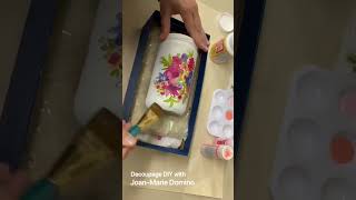 DECOUPAGE A GLASS JAR /  BEST TIPS \u0026 TRICKS ~ THAT WORK!    #shorts #youtubeshorts #shortsvideo