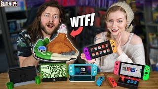 I Buy My Girlfriend WEIRD & COOL Nintendo Switch Accessories!