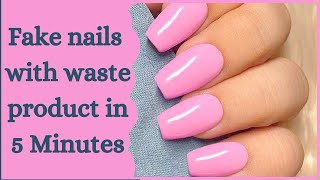 How to make Fake Nails in 5 minutes 🤩| Artificial nails with waste product | #shorts #youtubeshorts