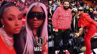 Yung Miami & JT Go Back And Forth With The Miami Heat Mascot! 🏀