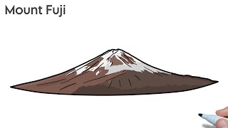 How to draw a Mount Fuji easy 🇯🇵 / Drawing fuji mountain japan