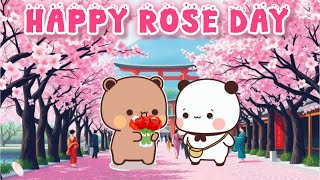 Happy Rose Day Bubu 🌹😘 l bubududu l bearorpanda l peachgoma l milkmocha l pandabear l cute couple l