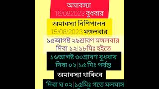 অমাবস্যা দিন ও সময় ১৪৩০ amabasya date and time 2023