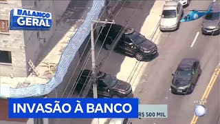 Homens com roupas camufladas invadem banco, fazem funcionários reféns e fogem com R$ 500 mil