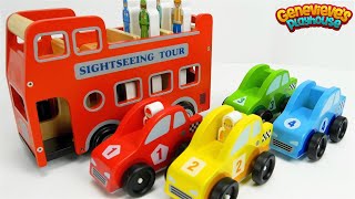 Learn Colors and Community Vehicles Names with fun Wooden Toy Cars!