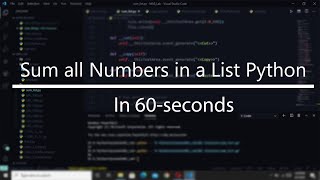 Sum all numbers in list in Python || 60-second Python tutorial || #Shorts