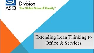 ASQ LED Aug 2016 Lean Office & Service Simplified Drew Locher