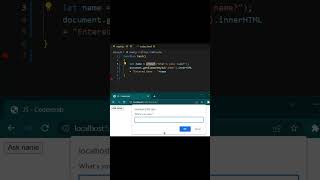 Prompt Box in Javascript #shorts #javascript #programming