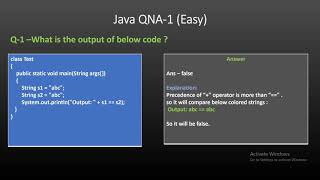 Java QNA-1 String and Operators based Java Interview Question