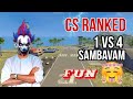 CS RANKED 😈1 VS 4 ♥️ RHYMING GAMING 😂FUN MOMENTS 😂 #freefire #nivasyt #tamilgaming #funnyvideo