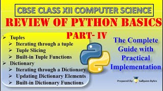 Review of Python Basics (Part 4) | Tuples & Dictionaries Explained | CBSE Class 12 Computer Science