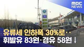 유류세 인하폭 30%로‥휘발유 83원·경유 58원↓ (2022.05.01/뉴스투데이/MBC)