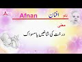 afnan name meaning in urdu