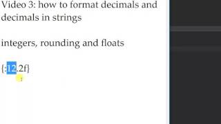 3, how to format decimals in output strings