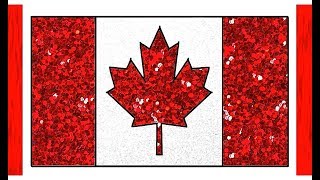 Canada Flag Drawing Glitter Color for Kids | How to Draw Flag of Canada | Little Channel | Flag draw