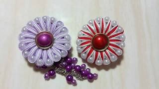 56) DIY - Tutorial || Cara Membuat Bros Donat Mini 2 warna || How to Make Mini Donut Brooch