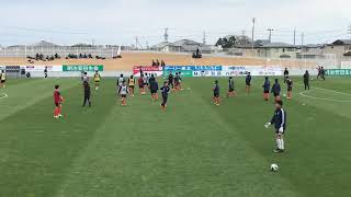 八戸学院野辺地西高校試合前アップ。青森県高校新人サッカー県大会決勝、野辺地西対青森山田。