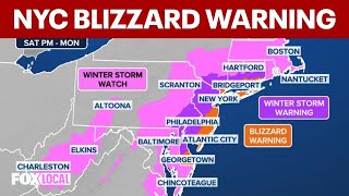 Blizzard warning issued for NYC; parts of NY, NJ could see 15+ inches of snow