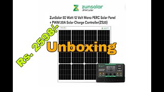 Zunsolar 50 Watt solar panel and 20A charging controller