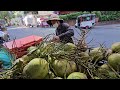 incredible only 0.75$ amazing cambodian boy fresh coconuts cutting so fast