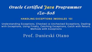 Oracle Certified Java Programmer 1Z0-808: Understanding Exceptions, Checked vs Unchecked Exceptions