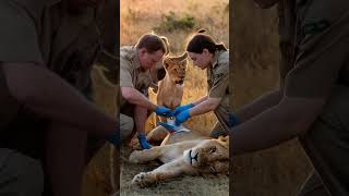 A Mother Lion Was Seriously Injured by a Branch, but Rescuers Bravely Saved Her