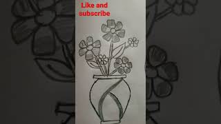 new flower pot drawing, new amazing short drawing,