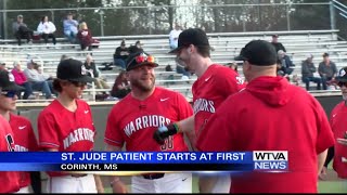 VIDEO: Corinth High School baseball player starts first game since cancer diagnosis