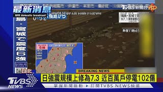 日強震規模上修為7.3 近百萬戶停電102傷｜TVBS新聞