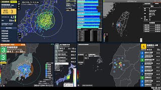 【緊急地震速報 予報】2024/12/04 19:11 茨城県南部(M4.3 最大震度3) #地震