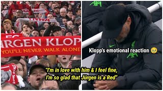 Jurgen Klopp's emotional reaction when his name was chanted by Liverpool fans at