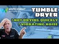 White knight tumble dryer vibrating noise not drying clothes quickly