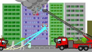 世界のはたらく車「はしご車(Ladder truck)」