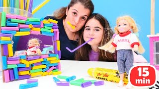 Barbie oyunları. Irmak ve Banu ile eğlenceli etkinlikler! Çocuk videosu