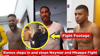 Sergio Ramos forced to step in and stop Neymar and Mbappé Dressing Room Fight
