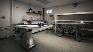 Abandoned Funeral Home With Hearse And Caskets