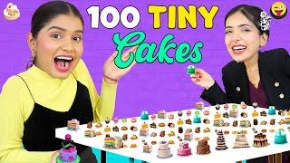 100 TINY CAKES Challenge | Making World's Smallest Cake | DIY Queen