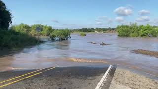 Llano River Flooding at Slab Rd in Kingsland