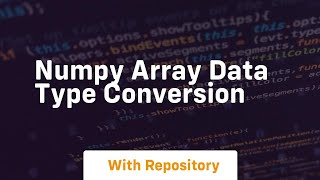 numpy array data type conversion