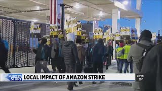 Amazon workers picket at Caledonia facility