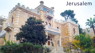 Unique Architecture of historic houses in Jerusalem (Rain)