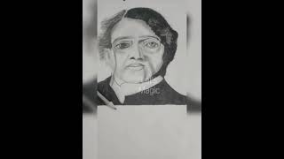 Drawing Jagadish Chandra Bose.      art by soumyajit Barman