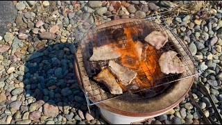 【BBQ】海で七輪を使ってバーベキューをしたら最高だった！ワームでマゴチを釣りました。