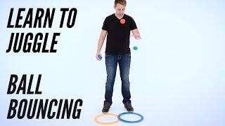 How to Ball Bounce JUGGLE  - 3 balls, Intermediate Level Juggling