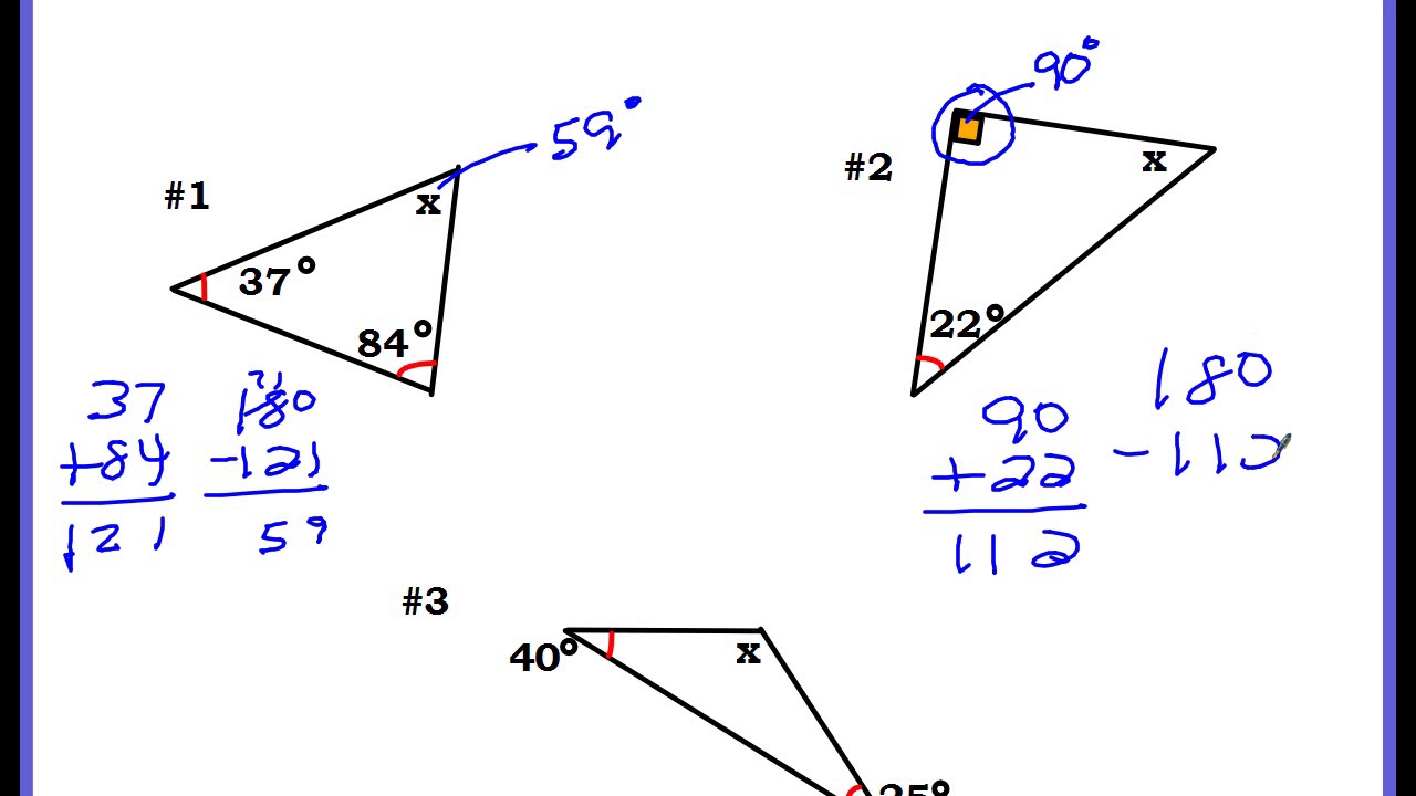 Triangle Angle Sum - YouTube