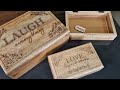 noakh set of 3 live laugh love mango wood boxes