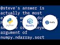 Sorting arrays in NumPy by column
