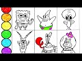 How to draw SpongeBob  and his friends Easy art for kids