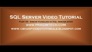 Error handling in sql server 2000 Part 55
